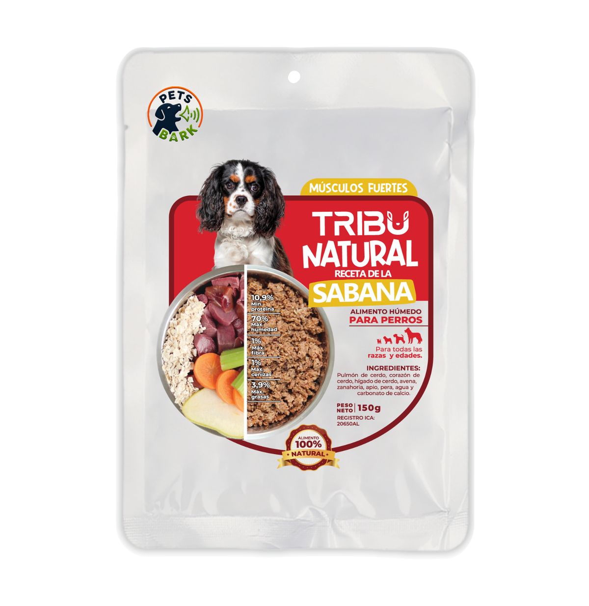 Alimento Natural del Sabana para perro, 150 gramos